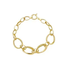 Pulseira 4 Aros Elo Oval Entre 1 Aro Ouro Amarelo 18K